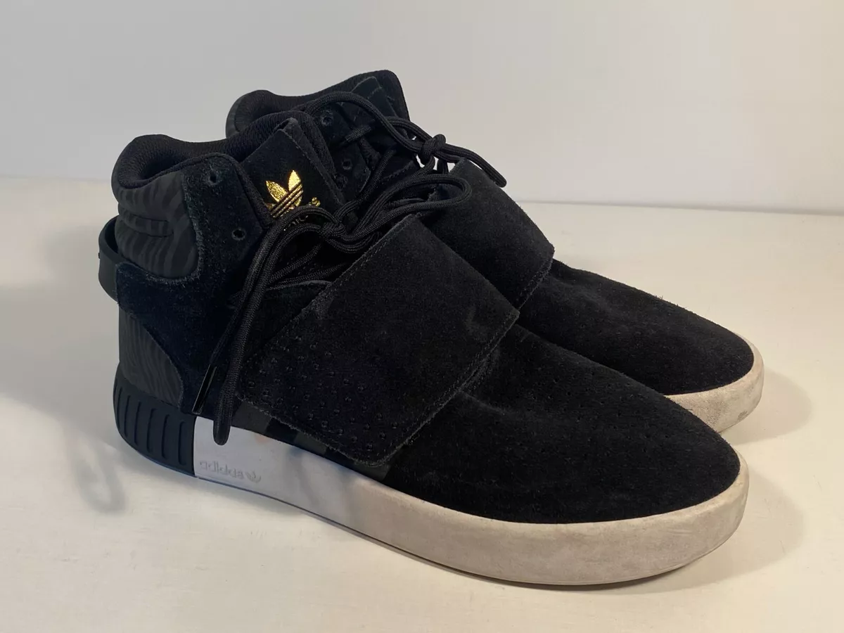 Adidas tubular top black suede