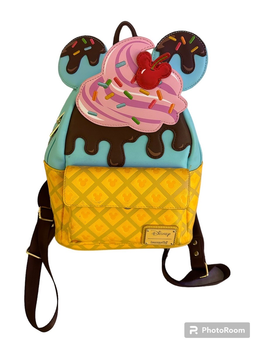 disney mickey & minnie mouse sweet treats mini backpack Loungefly Disney Mickey & Minnie Sweets Ice Cream Waffle Cone Mini Backpack
