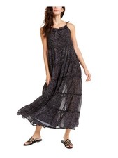 THE WEEKEND BRAND Womens Black Sleeveless Halter Maxi Ruffled Dress M