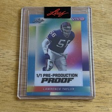 Lawrence Taylor Giants Leaf Vivid Pre-Production Proof 1/1