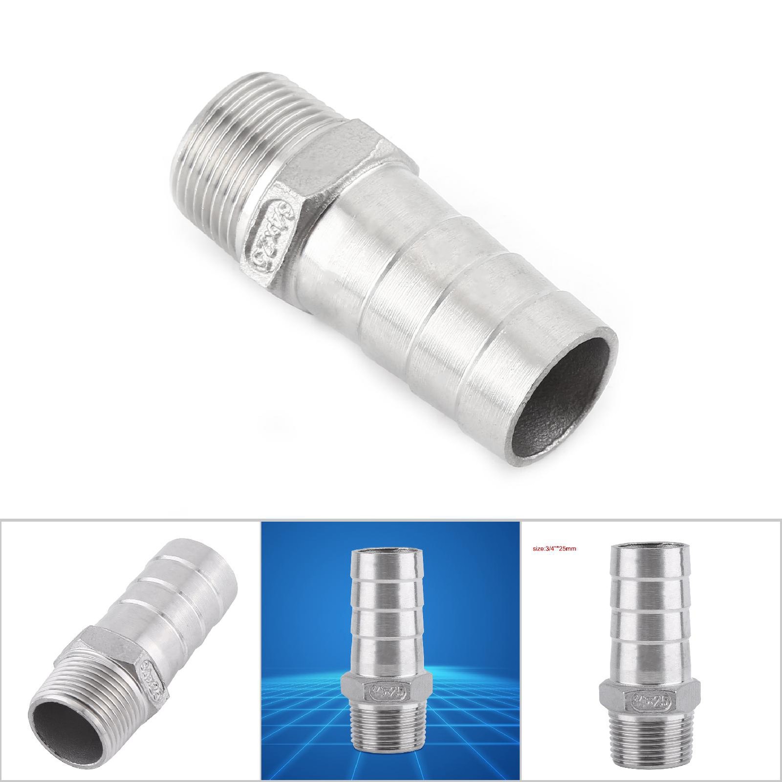Stainless Steel Male Thread Pipe Fitting Adapter Barb Hose Tail Connector KRI✈️