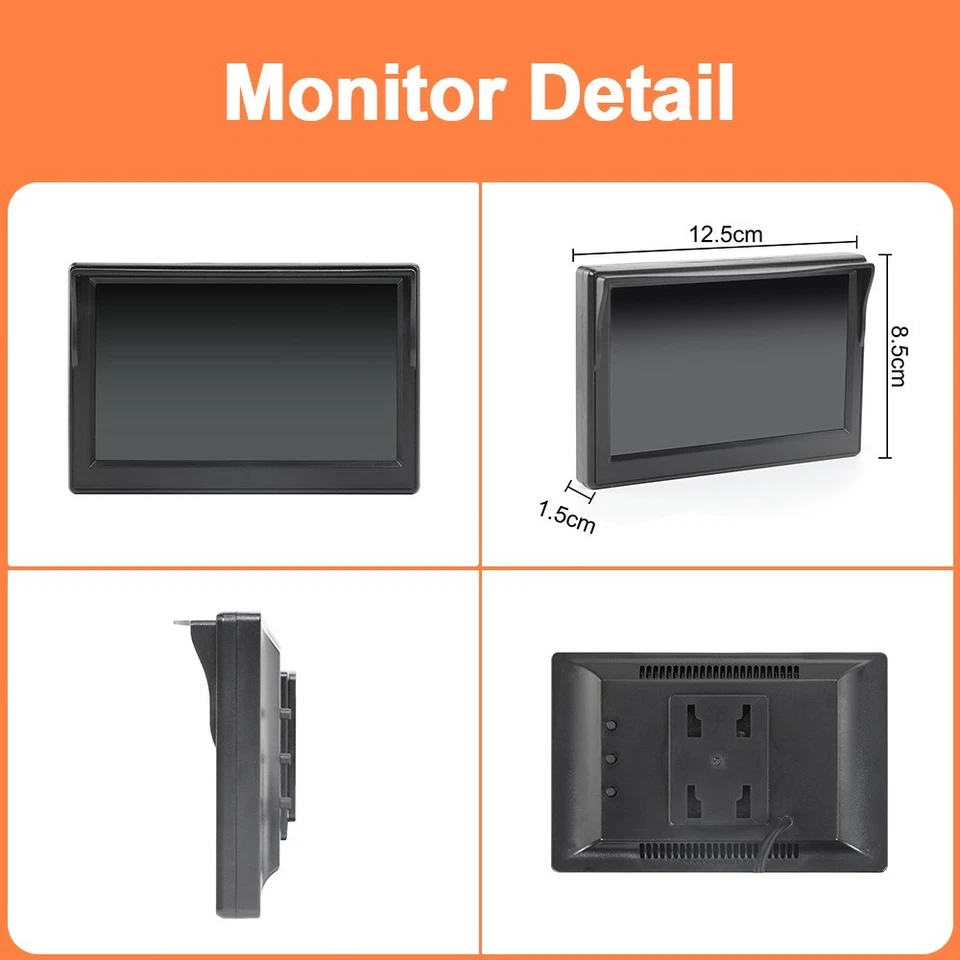AHD 720P Digital Side View Blind Spot Car Camera System 5inch Mirror Monitor - Image 4 of 4