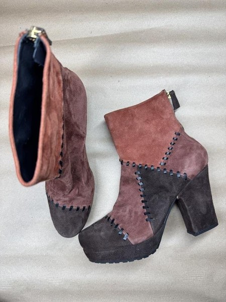 Women Pons Quintana Ankle Boots Red Suede 39