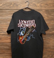 Lynyrd Skynyrd Eagle Guitar T Shirt, Unisex Cotton Black T Shirt, Size S To 5XL