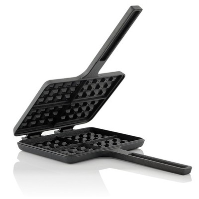 Waffeleisen Gusseisen Sandwicheisen rechteckige Doppelform mit Stiel BBQ-Toro