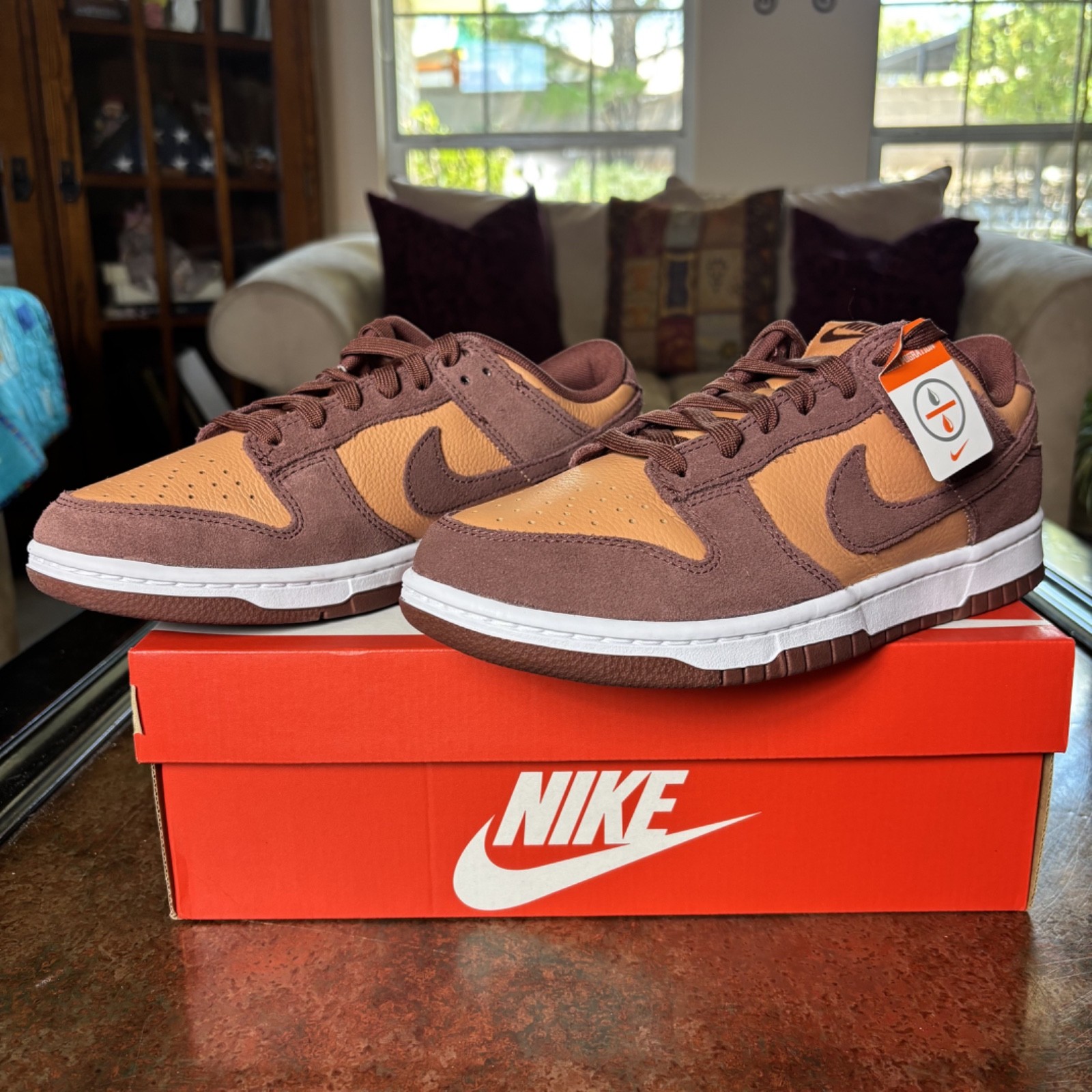 PONY Nike Dunk Low Retro Ambra Marrone Scamosciato Scarpa Stile di Vita Atletica Sneaker Uomo Taglie