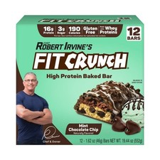 Mint Chocolate Chip Baked Snack Bars - 16g Protein - 12ct/19.44oz