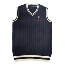 Branded Cable Knit Sleeveless V-neck Sweater Vest For Men| Regular Fit
