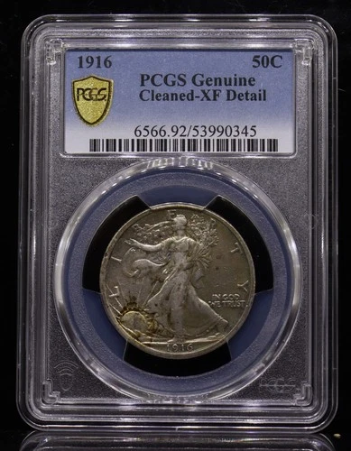 1916 Walking Liberty Half Dollar PCGS XF Detail-Cleaned