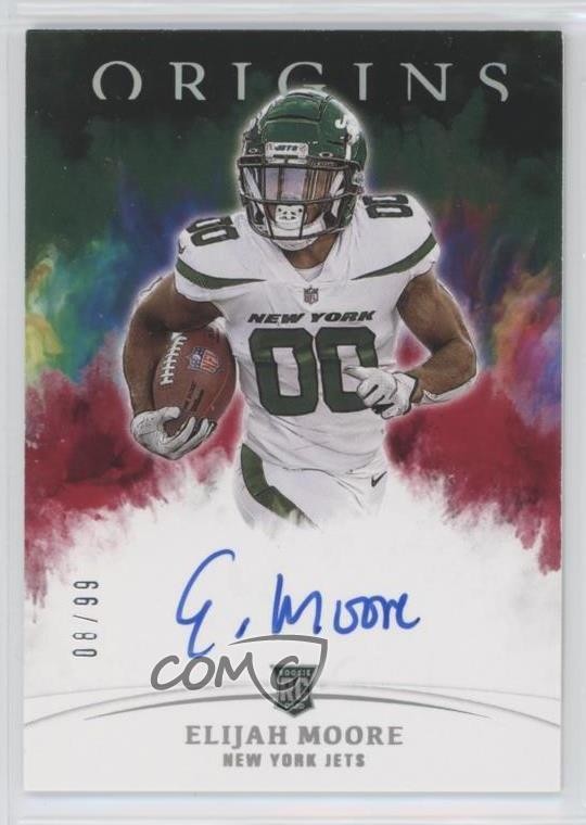 2021 Panini Origins Rookie Auto Red 8/99 Elijah Moore #RA-EM Auto RC 10lb