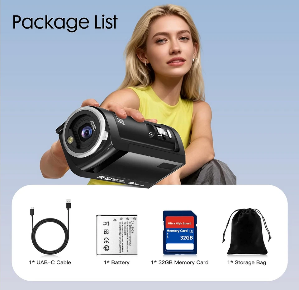 UHD 2K Digital Video Camcorder, 48MP Vlogging Camera for YouTube with Webcam Mod - Image 2 of 4