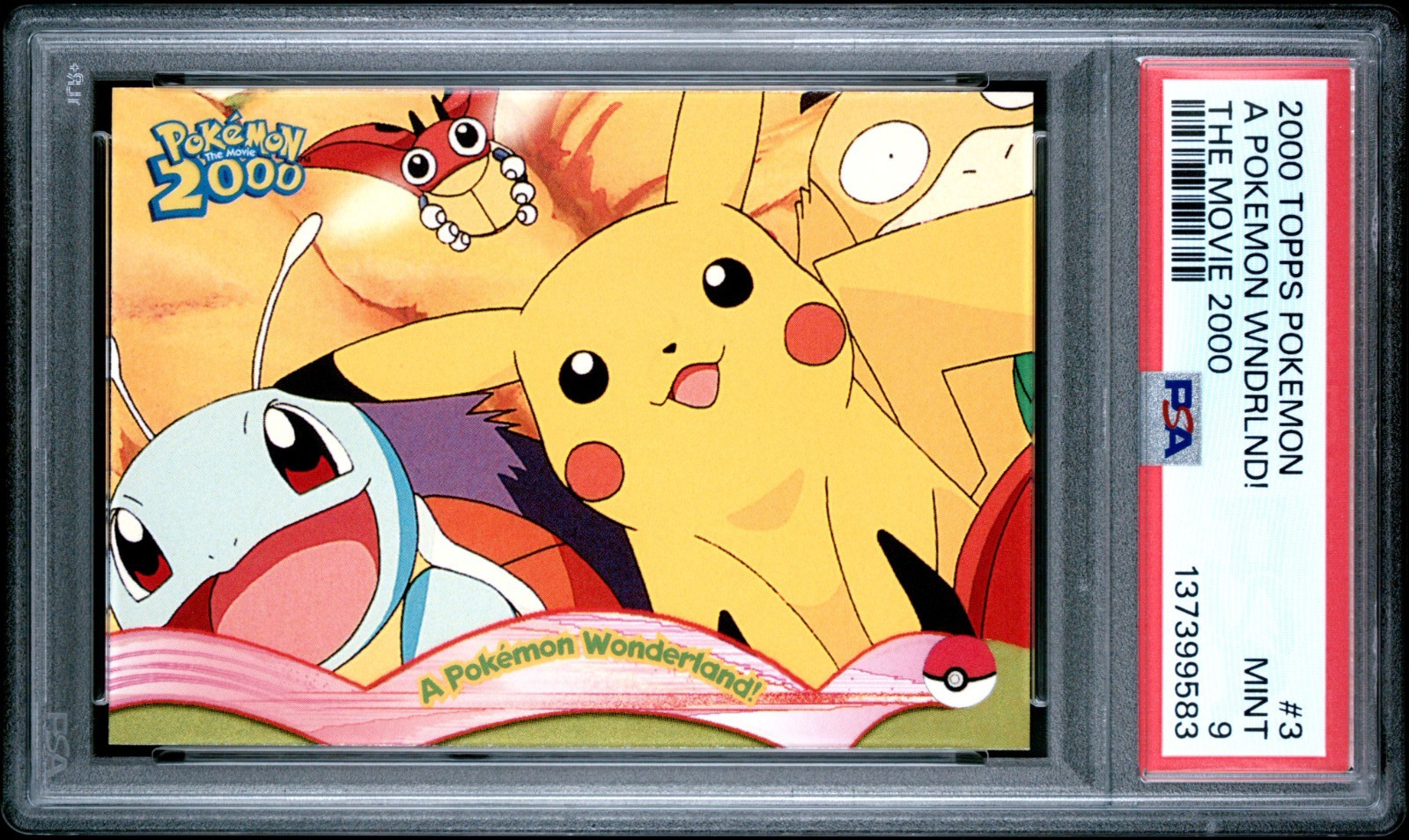 Pokemon Card A Pokemon Wonderland! #3 Pikachu Topps The Movie 2000 PSA 9