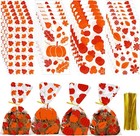 JOICEE 120PCS Fall Cellophane Bags, Maple Leave Treat Thanksgiving