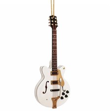 5.52" Wooden Miniature Electric Guitar Hanging Ornament 6-String Non-Playable