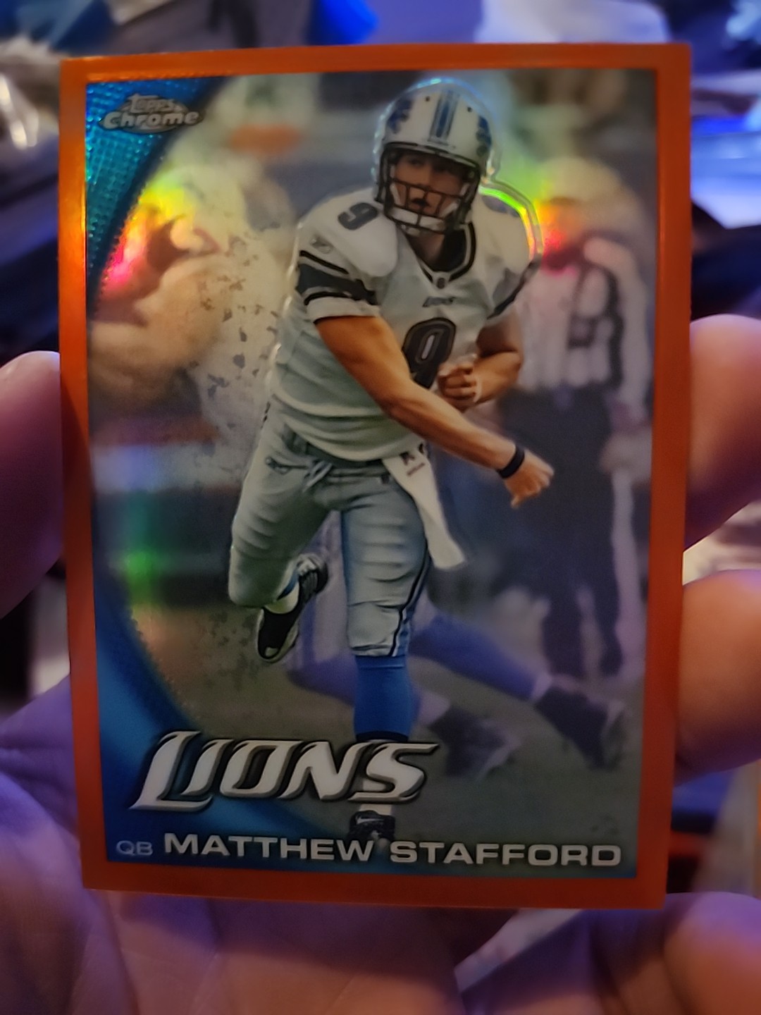 2010 Topps Chrome Matthew Stafford Orange Refractor Detroit Lions #C33
