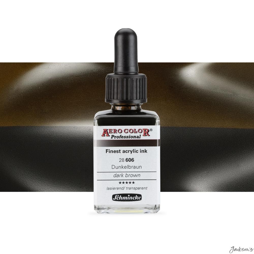 Schmincke Aero Color Acrylic Ink 28ml Dark Brown For Airbrush And Brush