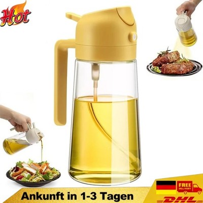 2 in 1 Ölsprüher für Speiseöl Öl Sprühflasche Oil Sprayer Orange + Zubehör DE