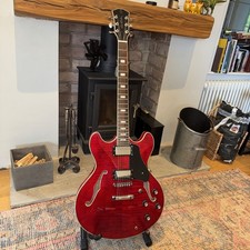 2022 Sire Larry Carlton H7 in Figured Maple See Through Red with Gator hard case