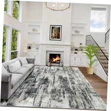 8x10 Area Rugs Washable Rug: Large Modern Abstract Living Room Rug Soft Anti 