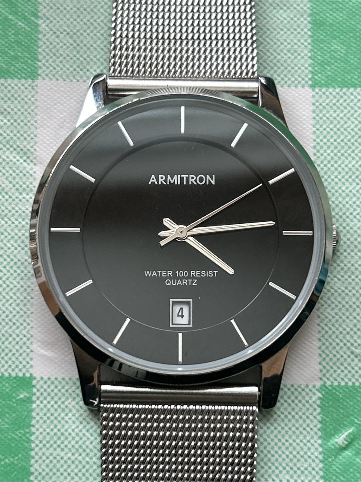 Armitron Slim Black Dial Silver Tone Men’s Quartz Watch