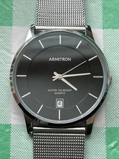 Armitron Slim Black Dial Silver Tone Men’s Quartz Watch