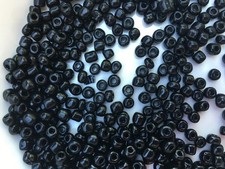 Czech Glass Seed Beads Opaque Black Size:6/0 40 gr / 1.4 oz Small,