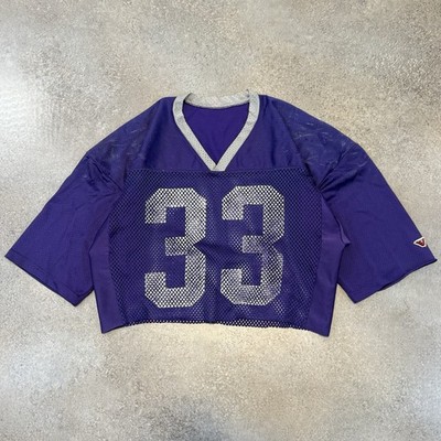 Vintage 90s Boxy Cropped Mesh Football Jersey Med Purple #33 Van Ginkels 1990s