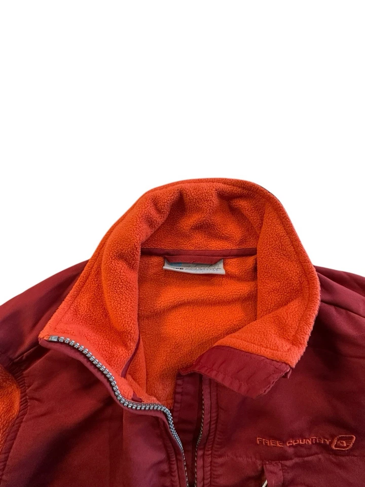FREE COUNTRY Jacket Mens Burnt Orange Fleece Size Medium Full Zip Up High Neck - Image 4 of 4