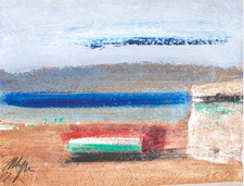 SALVATORE MAGAZZINI (1955) Opera Unica "Marina a Tunisi" Olio 15x20 Firmato Raro