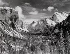 VTG Ansel Adams Photo Print Yosemite Valley Winter ArtLandscape 1940 Mat 14x17