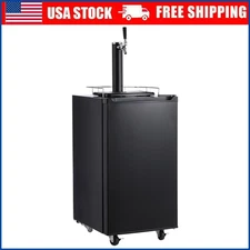 Single Tap Beer Kegerator, 97L Draft Beer Dispenser, Stainless Steel w/Drip Tray