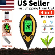 4 in 1 LCD Digital Soil Tester PH Water Temperature Sunlight Plant Test