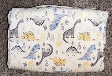 Chick Pea Sherpa Fleece Baby Blanket Dinosaurs Blue  Yellow 30"x40"