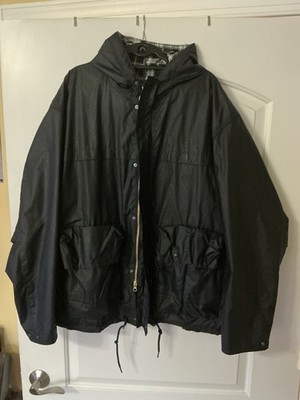 Size XL - Barbour Heritage Plus Modified Durham Wax Jacket Navy Blue
