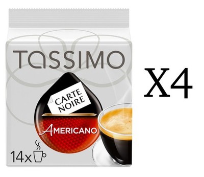 4X Tassimo Carte Noire Americano Coffee Single Serve 14 T-Discs