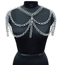 Medieval Chainmail Collar Handmade Aluminum Ring Lightweight Women's Partywear
