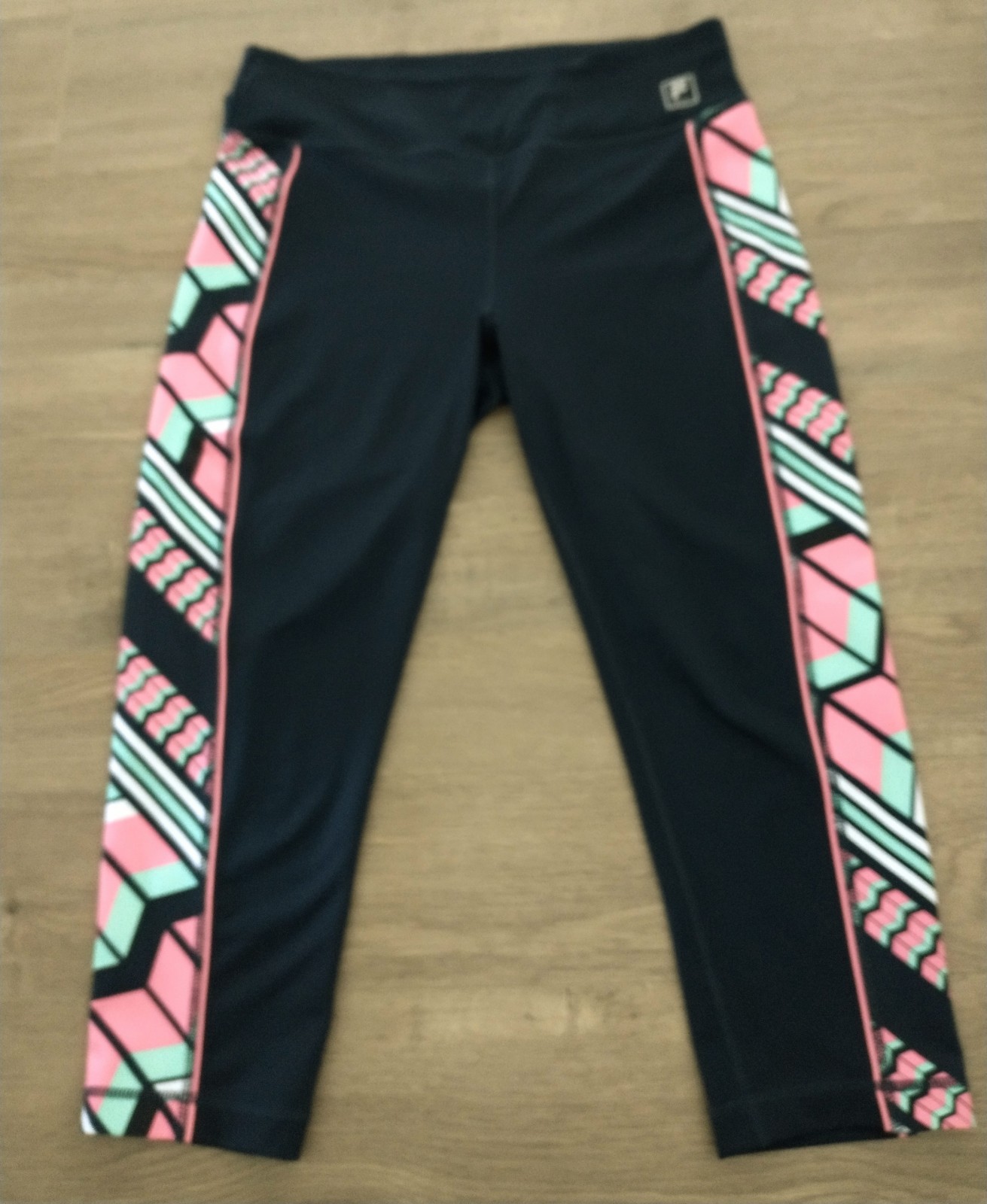 Leggings donna Fila Sport 7 8 blu navy medio con accenti colorati laterali