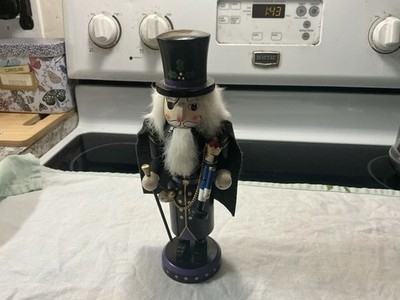 Nutcracker Village Herr Drosselmeyer Christmas Nutcracker 1998 Wood Fabric Decor