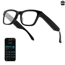 AI Smart Glasses with 164 Language Translator & Bluetooth Music - Glossy Black