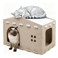 Cat House for Indoor Cats, Cats Bed House-Shape, Cat Hideaway Creative Kitten...