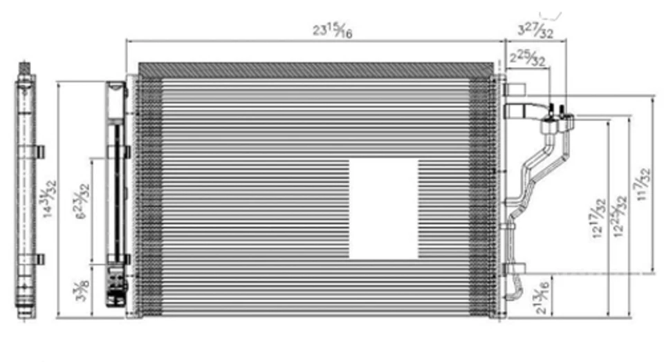Condensador de CA para 14-15 Hyundai Elantra GT Hatchback 5MM con receptor y secadora (PFC) Foto 3 de 3
