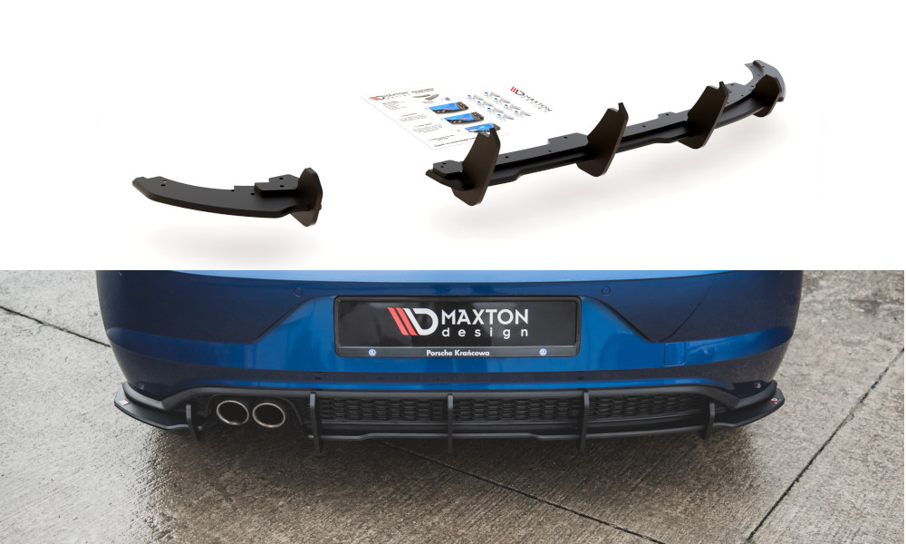 Diffuseur arrière Maxton Street Pro noir pour Volkswagen Polo GTI Mk6