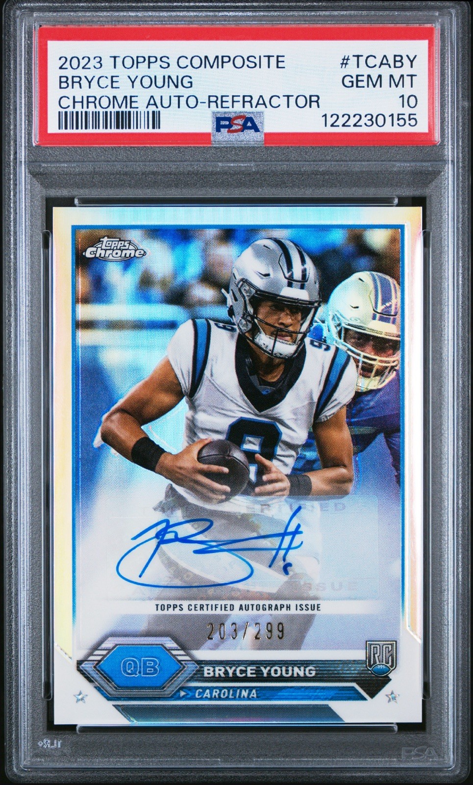2023 Topps Composite Topps Chrome Auto Bryce Young #TCA-BY Refractor /299 PSA 10