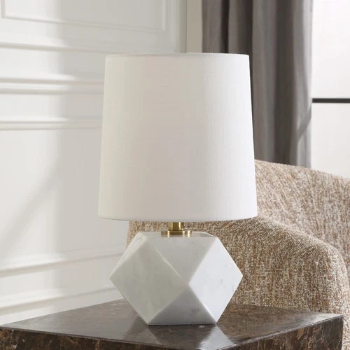 Uttermost 30415-1 A Cut Above 15" Tall Buffet Table Lamp - White - Picture 3 of 5