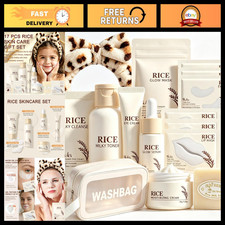 17 PCS Korean Skincare Set - Rice Essence, Hydrating Gift Kit for Women Girls