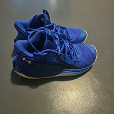 Under Armour Jet  23 Boys Blue High Top Basketball Shoes 5Y Grade School