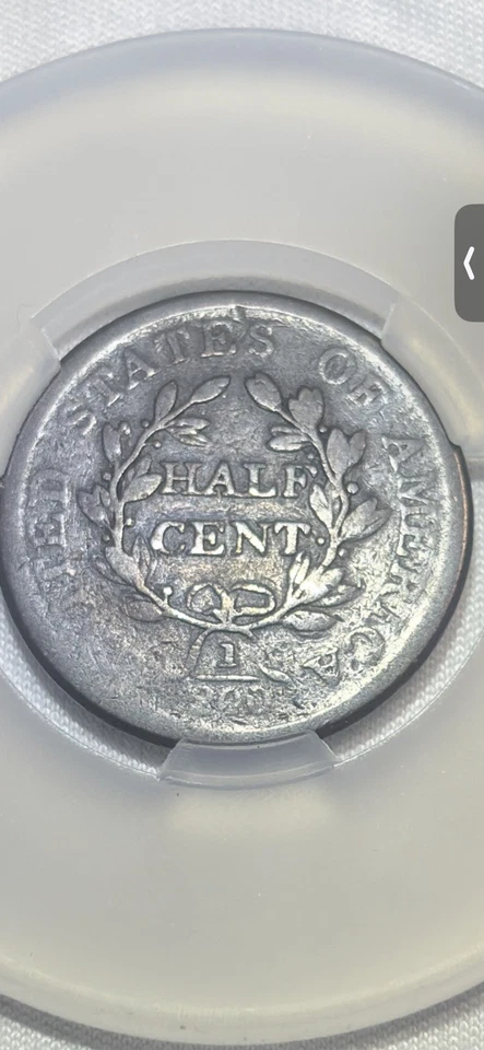 1806 Draped Bust Half Cent - Small 6 No Stems - Image 2 of 4