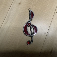 Hand Crafted Stained Glass Music Note Sun catcher Hanging Ornament. Window Decor