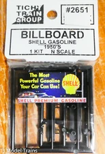 Tichy Train Group N #2651 Billboard (Shell Gasoline) 1950's (Plastic kit)