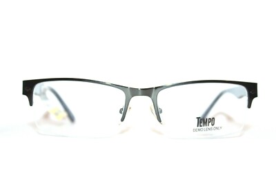 NEW TEMPO MR 3002 GM GUNMETAL SEMI RIMLESS AUTHENTIC EYEGLASSES RX 55-18-140 MM